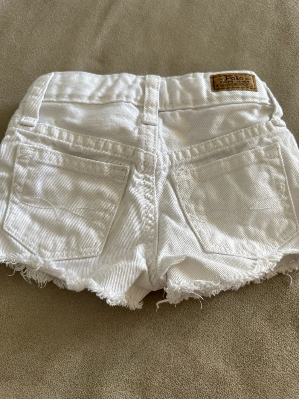 Ralph Lauren Women's White Frayed Hem Denim Shorts